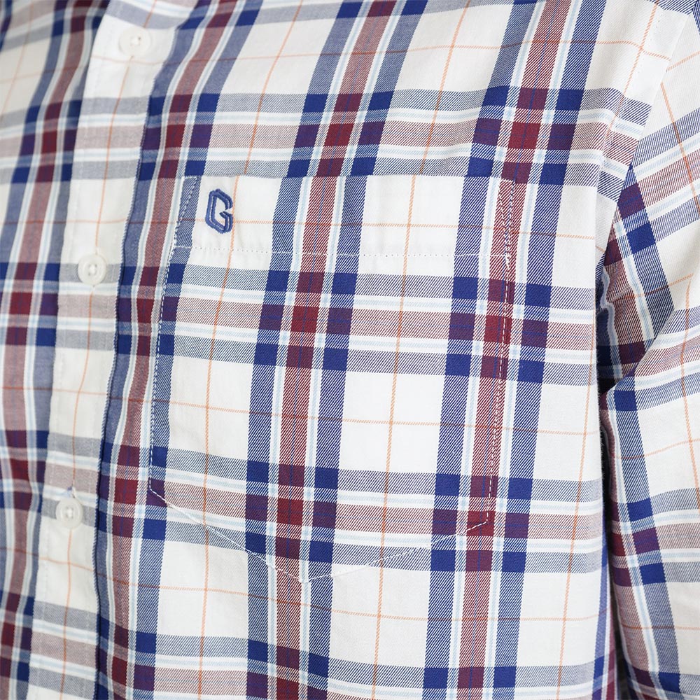 Men's Washed Cotton Band Collar Shirt