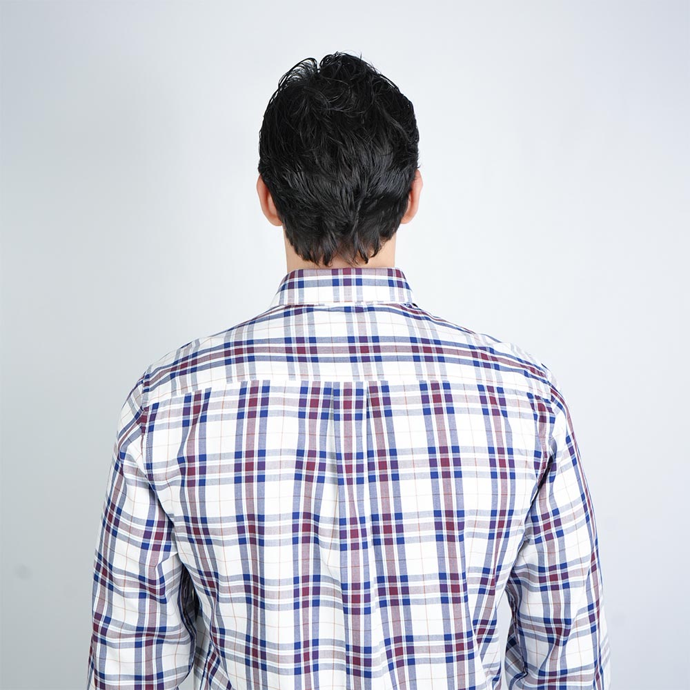 Men's Washed Cotton Band Collar Shirt