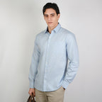 Men's Washed Cotton Band Collar Shirt