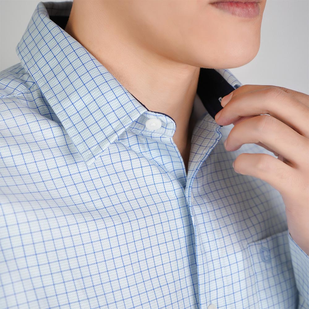 Men's Washed Cotton Band Collar Shirt