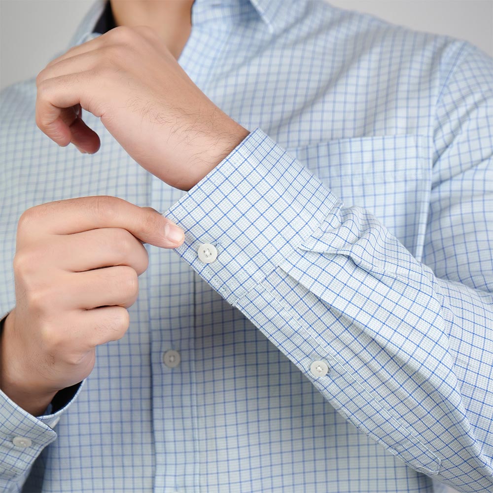 Men's Washed Cotton Band Collar Shirt