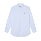 Men Slim Cotton Embroidered Oxford Shirt