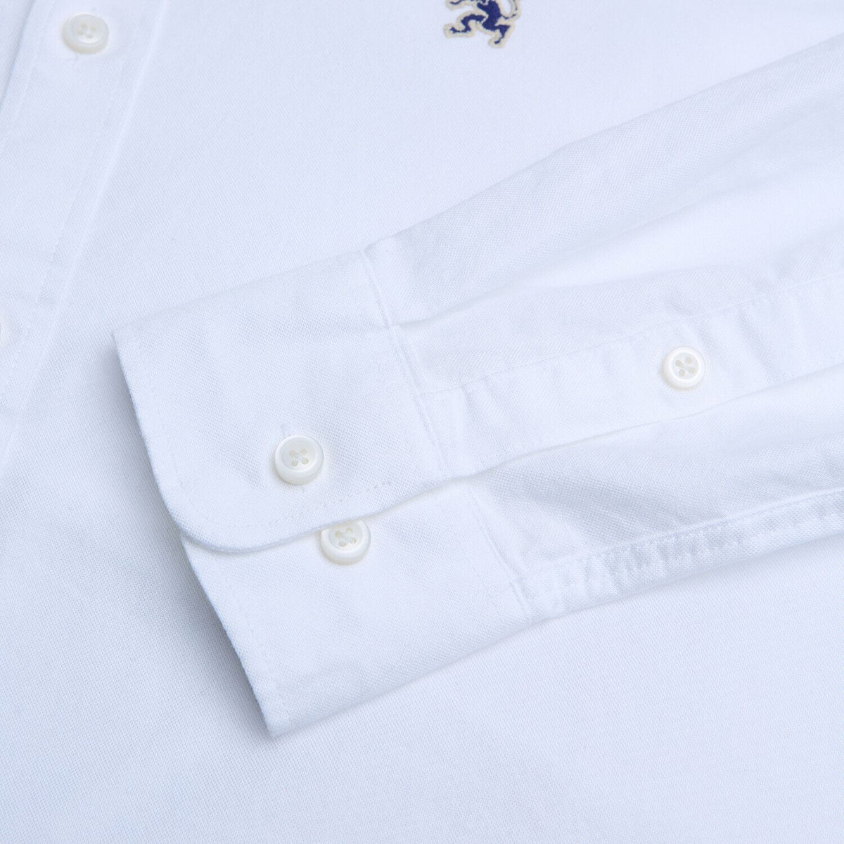 Men Slim Cotton Embroidered Oxford Shirt