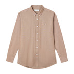 Men Slim Cotton Embroidered Oxford Shirt