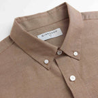 Men Slim Cotton Embroidered Oxford Shirt