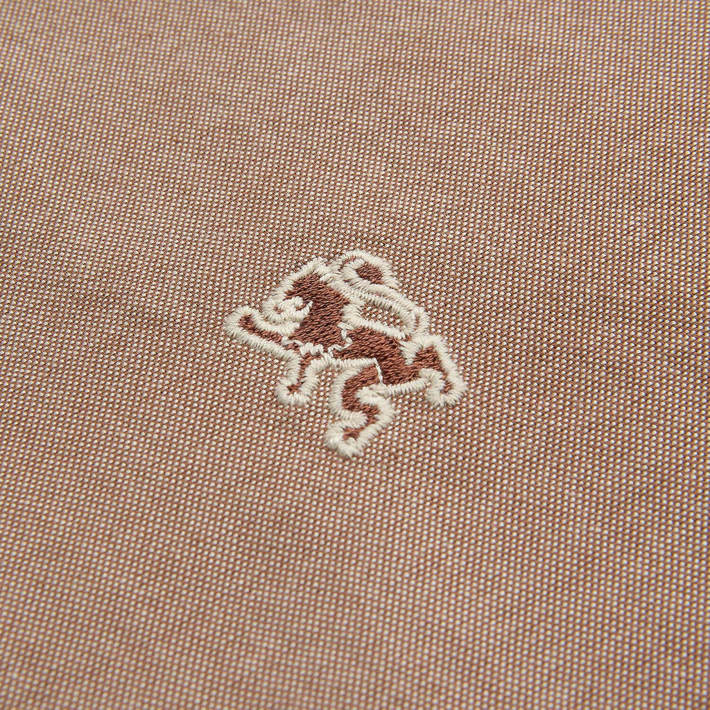 Men Slim Cotton Embroidered Oxford Shirt