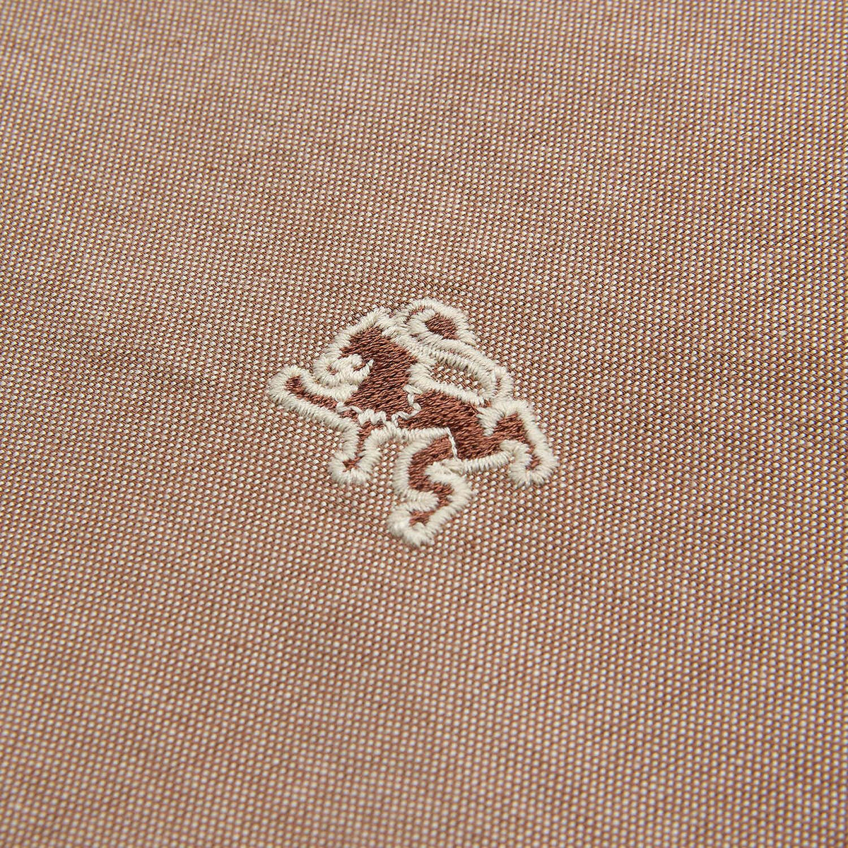 Men Slim Cotton Embroidered Oxford Shirt
