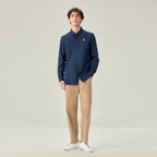 Men Slim Cotton Embroidered Oxford Shirt