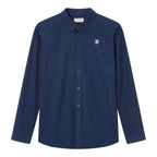 Men Slim Cotton Embroidered Oxford Shirt