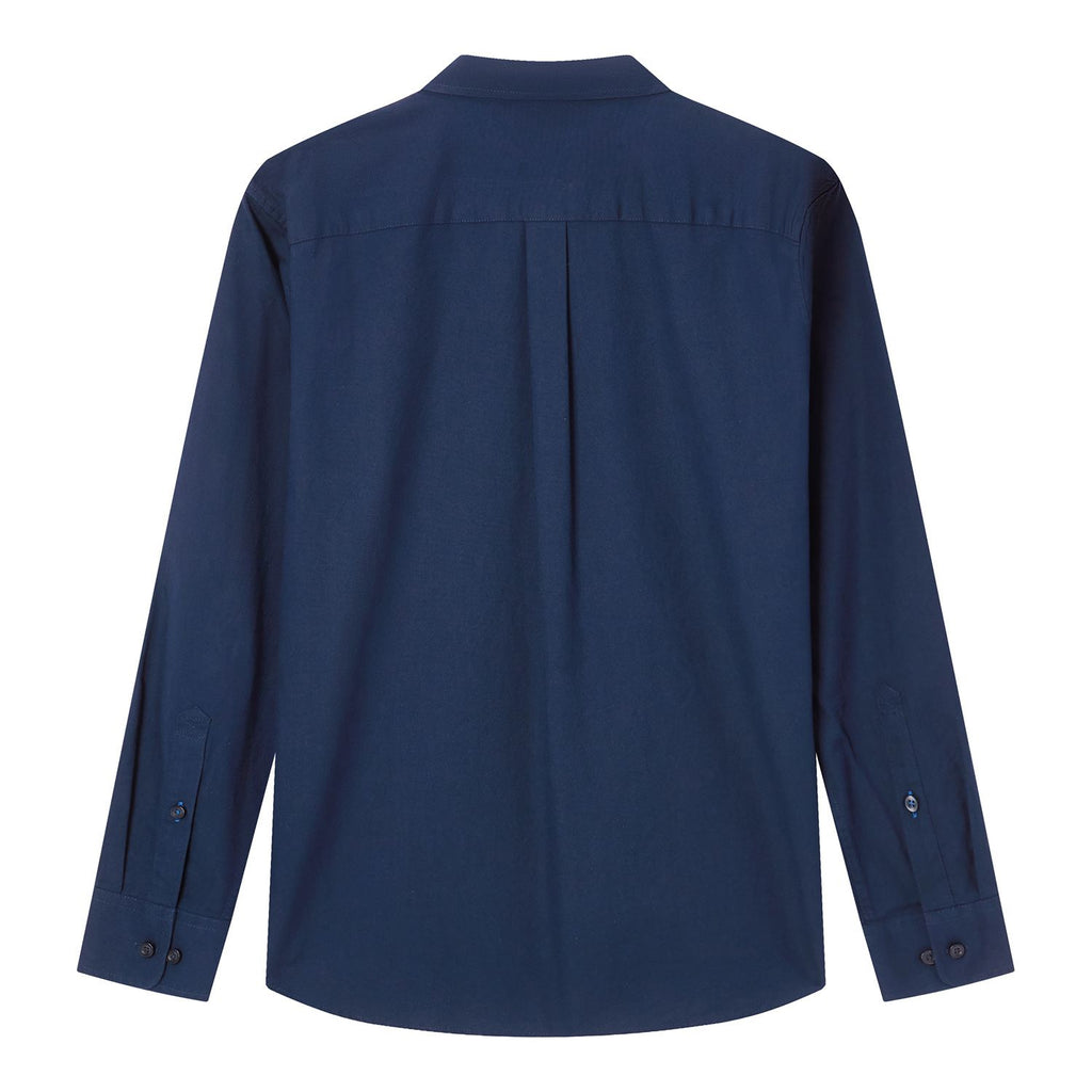 Men Slim Cotton Embroidered Oxford Shirt