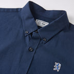 Men Slim Cotton Embroidered Oxford Shirt
