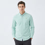 Men Slim Cotton Embroidered Oxford Shirt