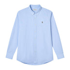 Men Slim Cotton Embroidered Oxford Shirt