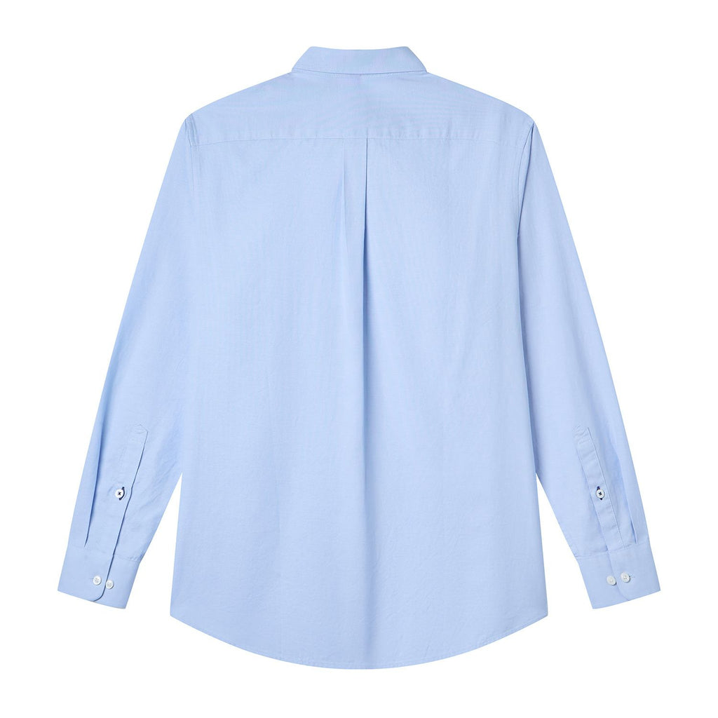 Men Slim Cotton Embroidered Oxford Shirt