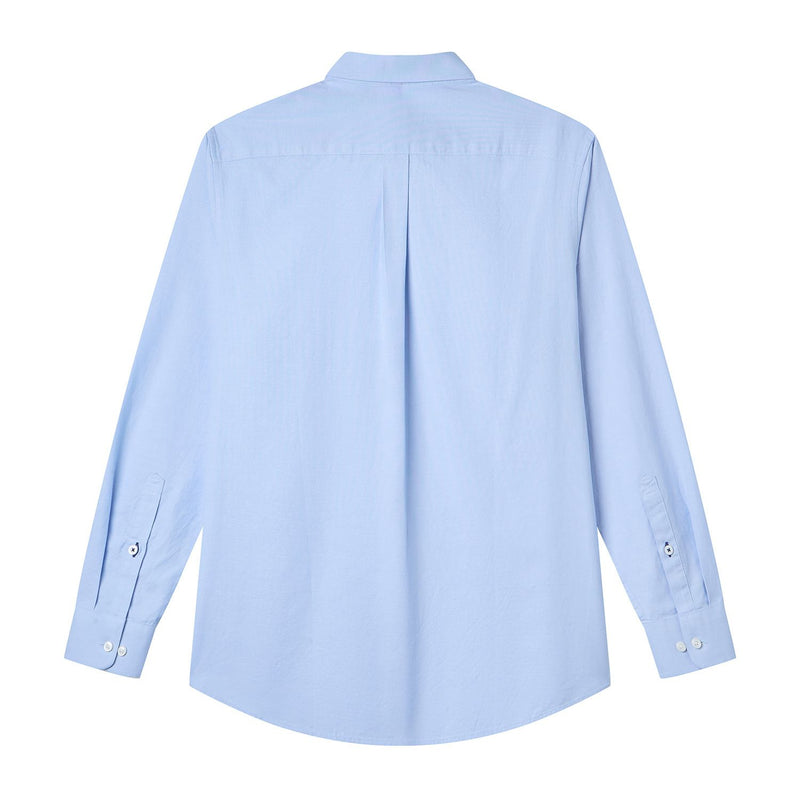 Men Slim Cotton Embroidered Oxford Shirt