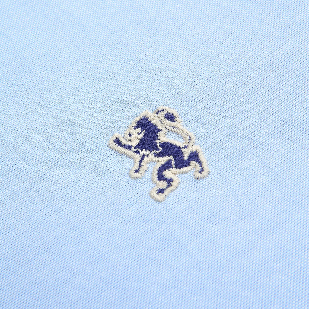 Men Slim Cotton Embroidered Oxford Shirt