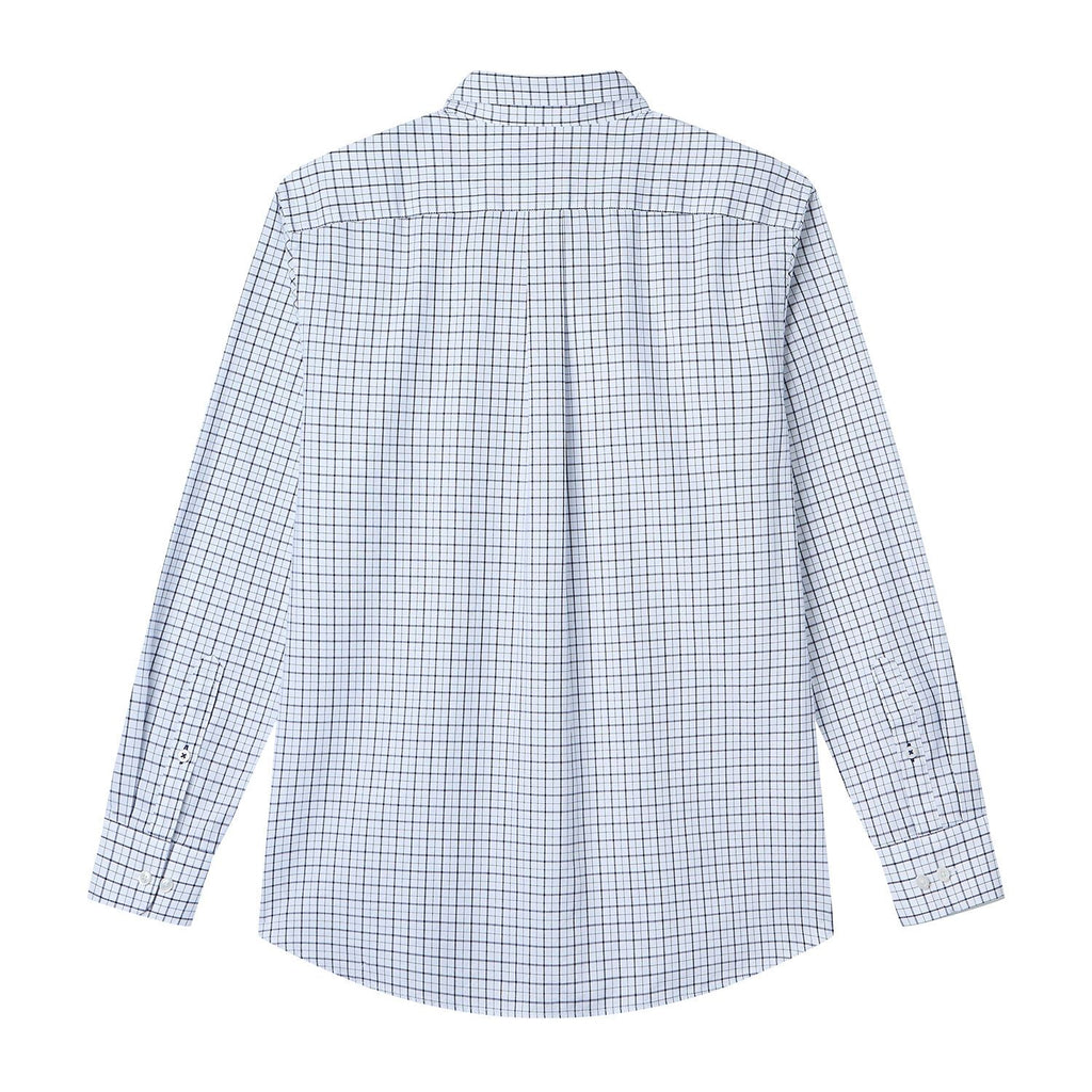 Men Slim Cotton Embroidered Oxford Shirt