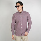 Men Slim Cotton Embroidered Oxford Shirt