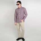 Men Slim Cotton Embroidered Oxford Shirt