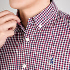 Men Slim Cotton Embroidered Oxford Shirt