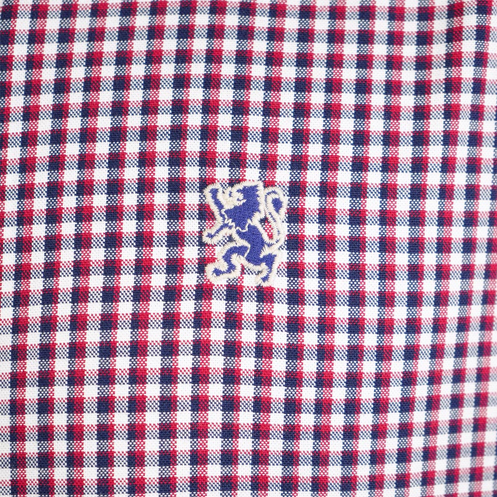 Men Slim Cotton Embroidered Oxford Shirt