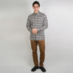Men Slim Cotton Embroidered Oxford Shirt