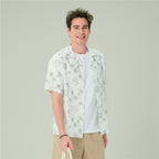 Men's Relaxed Linen Cotton Printed Shirt
