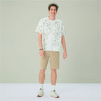 Men's Relaxed Linen Cotton Printed Shirt
