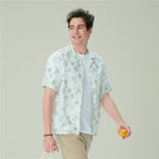 Men's Relaxed Linen Cotton Printed Shirt