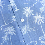 Men's Relaxed Linen Cotton Printed Shirt