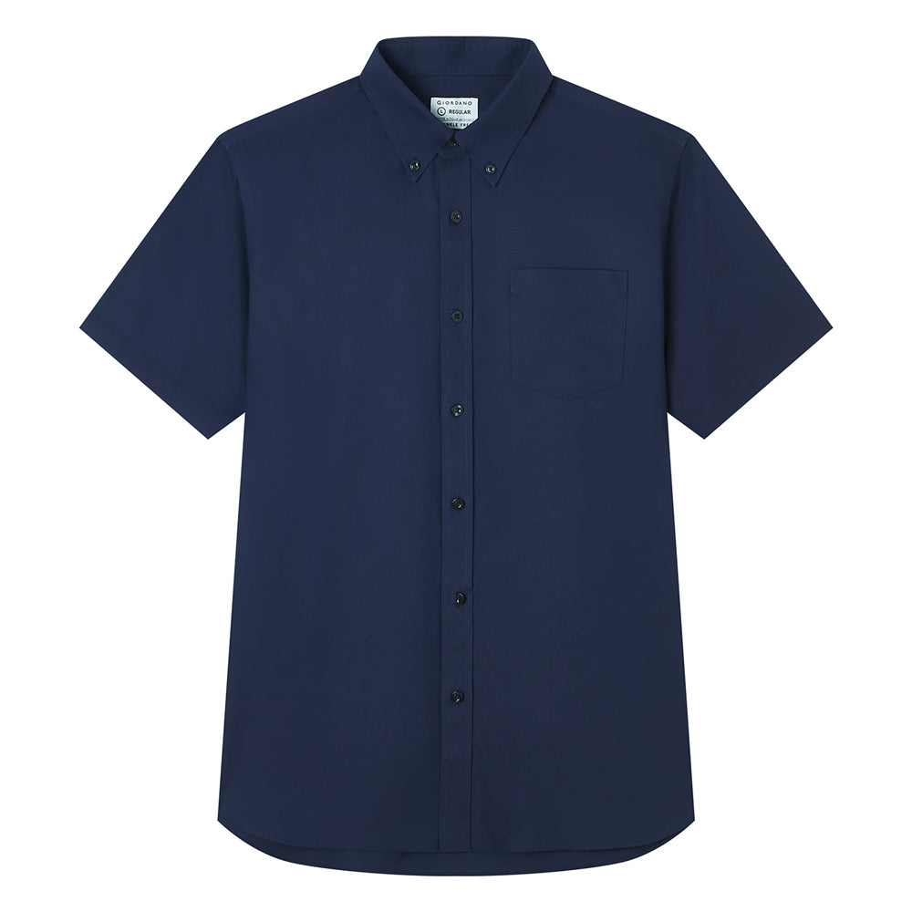 Men's Regular Fit Wrinkle-Free Short Sleeve Oxford Shirt