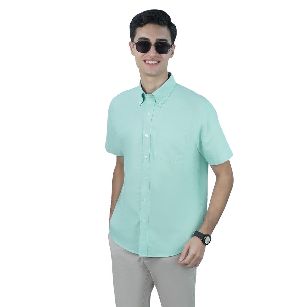 Men’s Regular Fit Wrinkle-Free Short Sleeve Oxford Shirt