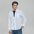 Men's Slim Linen Cotton Solid Shirt