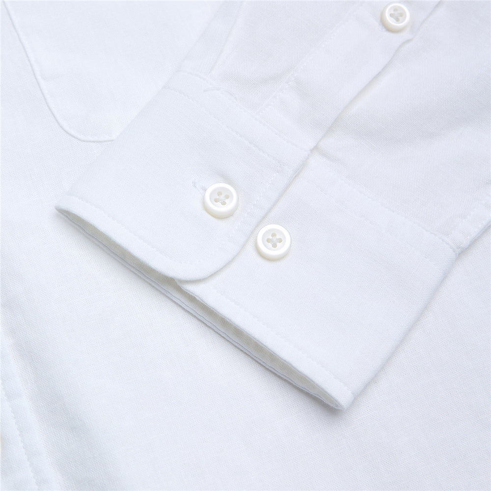 Men's Slim Linen Cotton Solid Shirt