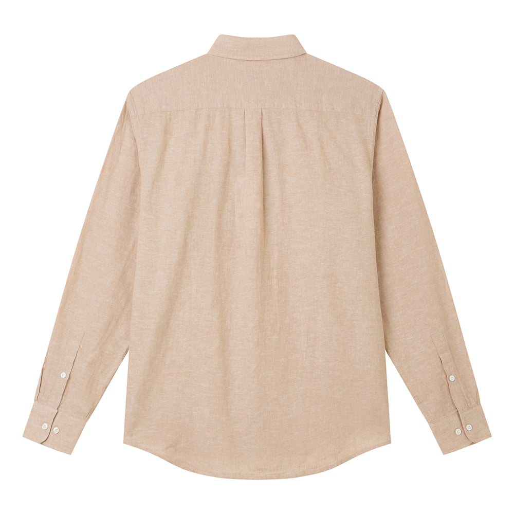 Men's Slim Linen Cotton Solid Shirt