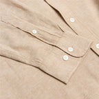 Men's Slim Linen Cotton Solid Shirt