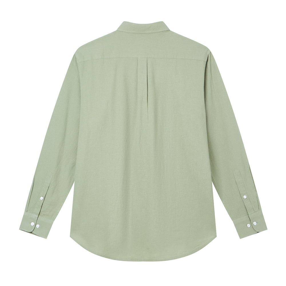 Men's Slim Linen Cotton Solid Shirt