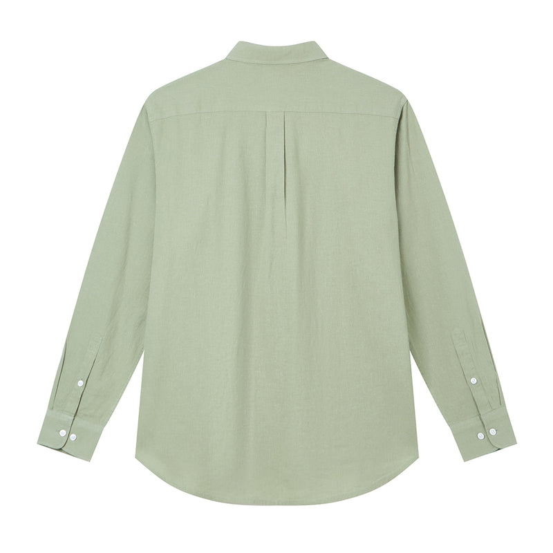 Men's Slim Linen Cotton Solid Shirt