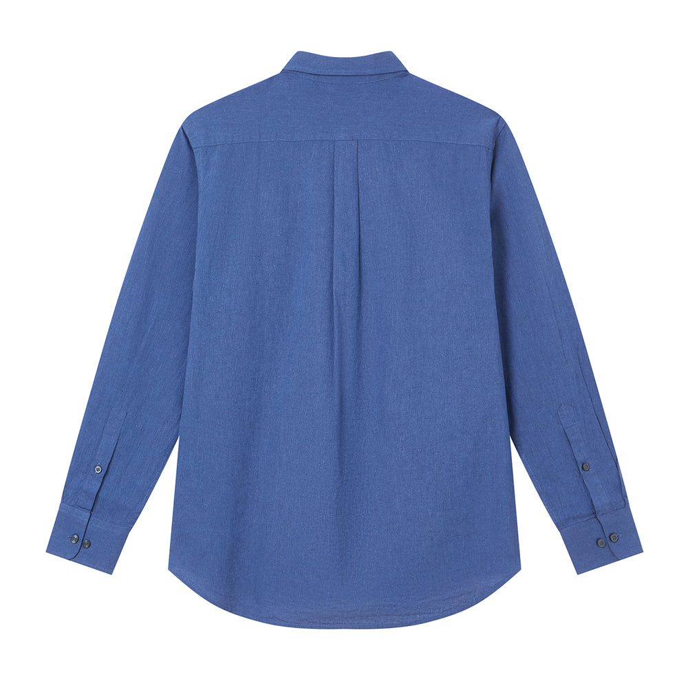 Men's Slim Linen Cotton Solid Shirt