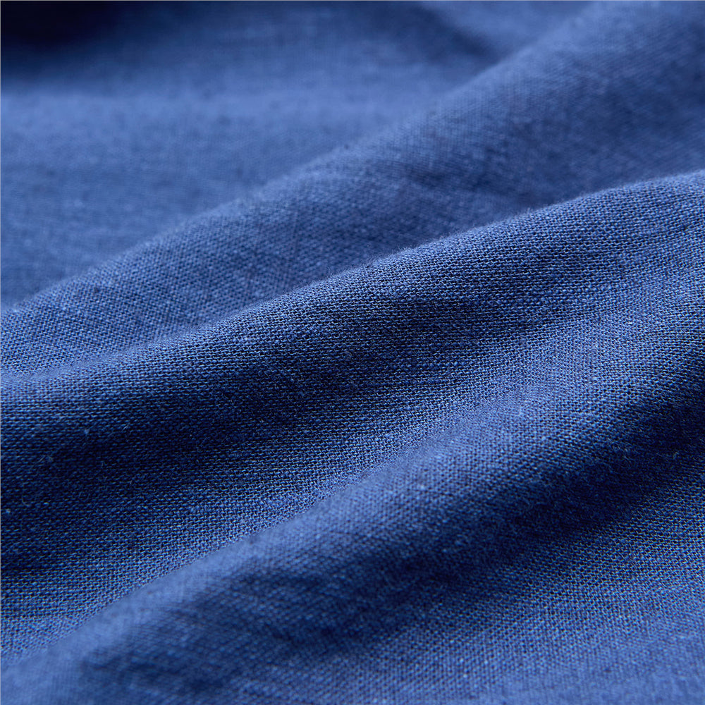 Men's Slim Linen Cotton Solid Shirt