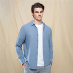 Men's Slim Linen Cotton Solid Shirt