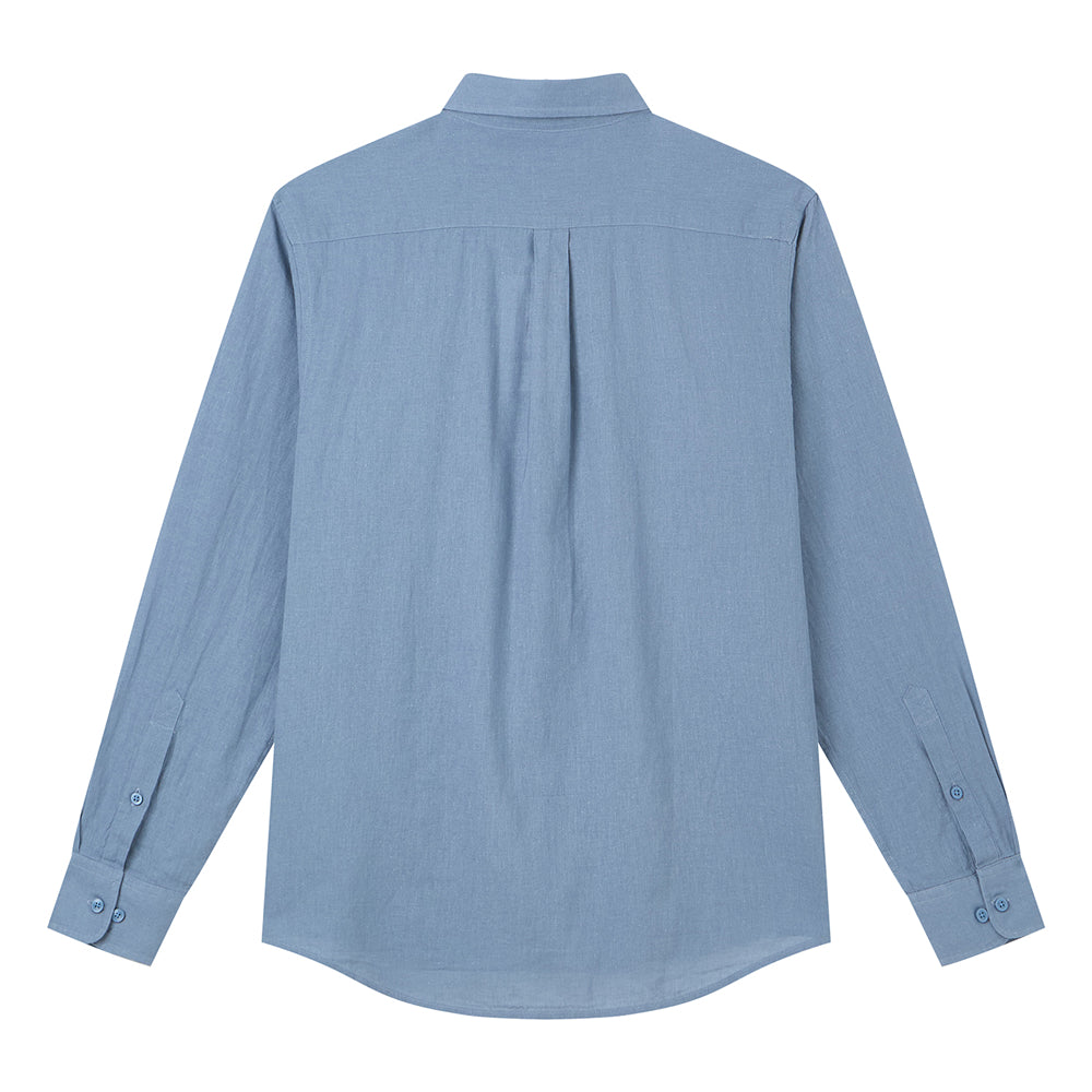 Men's Slim Linen Cotton Solid Shirt