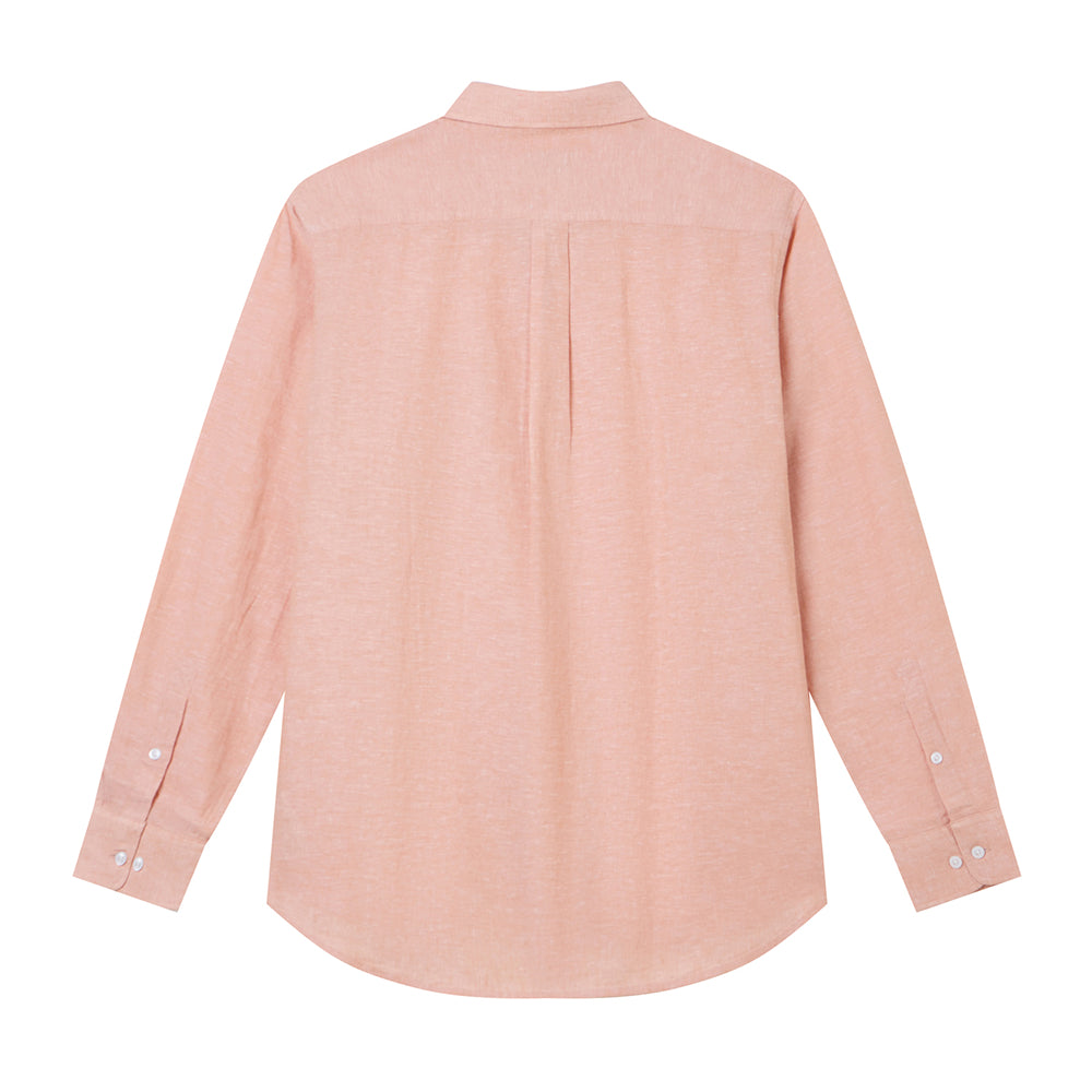 Men's Slim Linen Cotton Solid Shirt