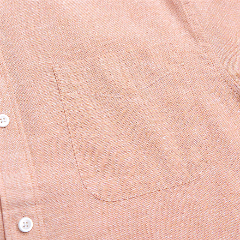 Men's Slim Linen Cotton Solid Shirt