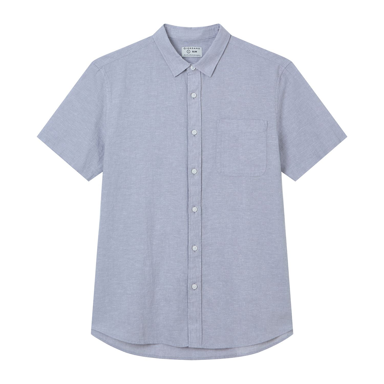 Men's Slim Linen Cotton Short-Sleeve Shirt