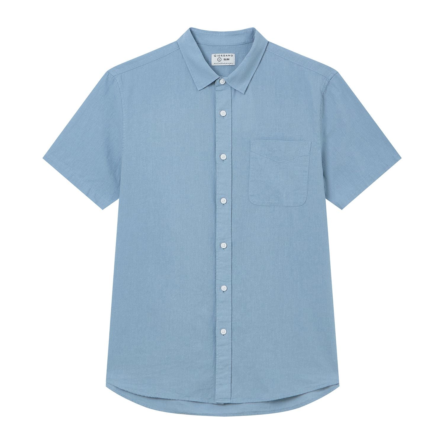Men's Slim Linen Cotton Short-Sleeve Shirt