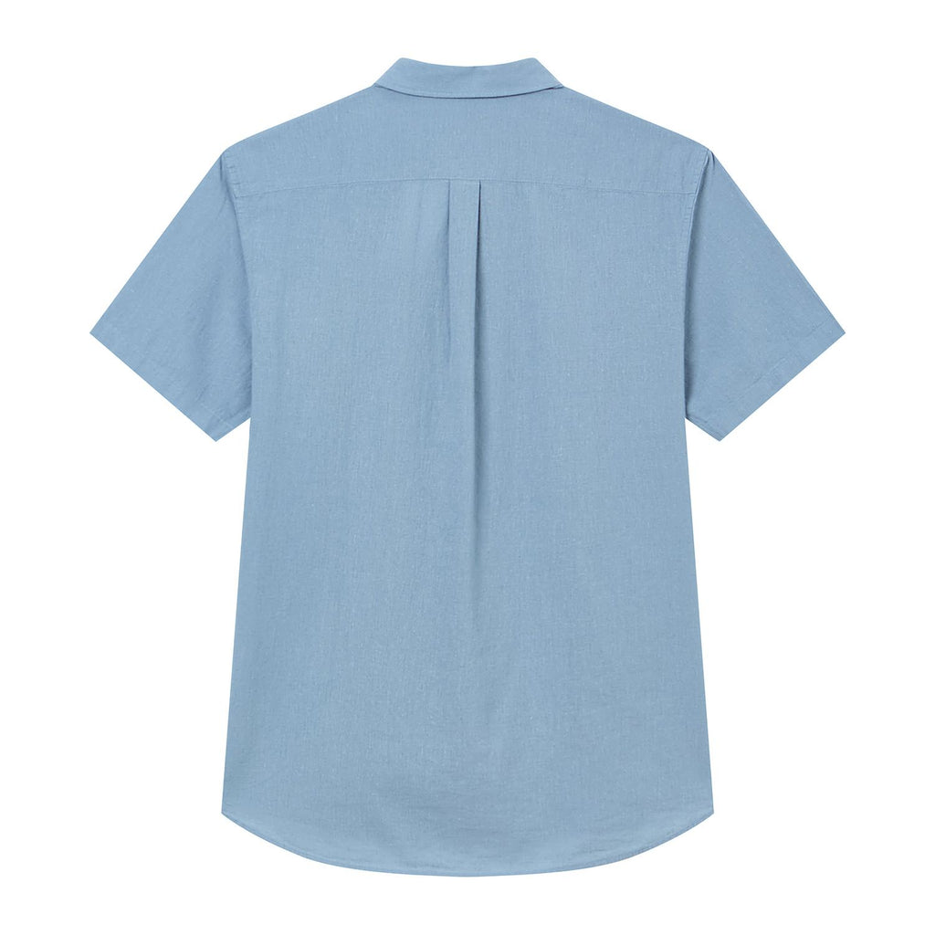 Men's Slim Linen Cotton Short-Sleeve Shirt