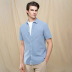 Men's Slim Linen Cotton Short-Sleeve Shirt