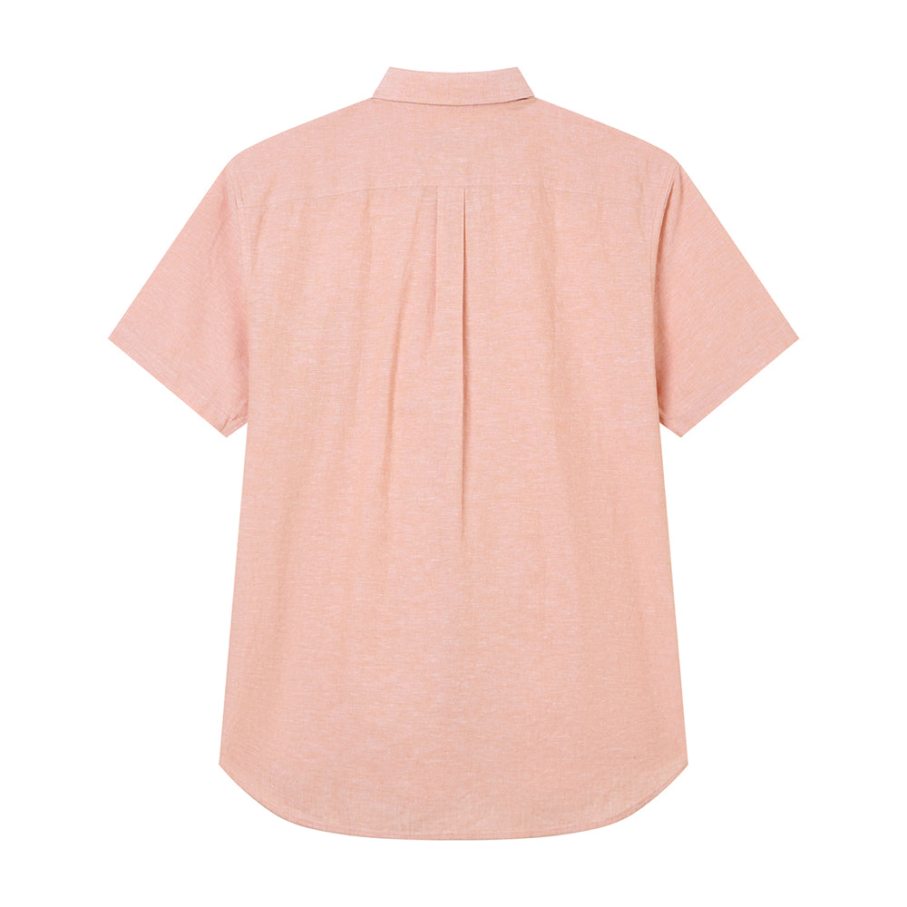 Men's Slim Linen Cotton Short-Sleeve Shirt