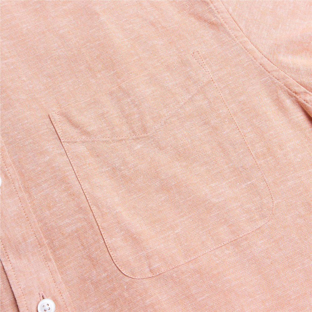 Men's Slim Linen Cotton Short-Sleeve Shirt